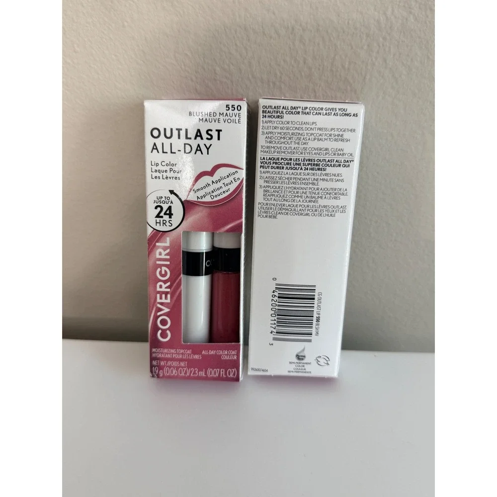 Covergirl Outlast All-Day Lip Color 2pk 550 Blushed Mauve Longwear NWT NEW